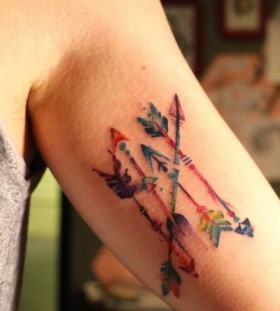 Arrow watercollor tattoo