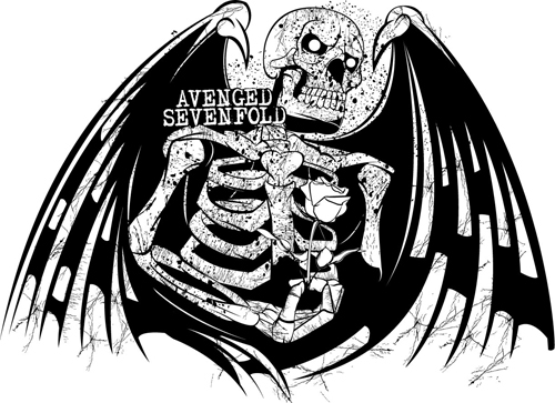 “Winged Skeleton” Avenged Sevenfold Tattoo Design by Spraygraphic