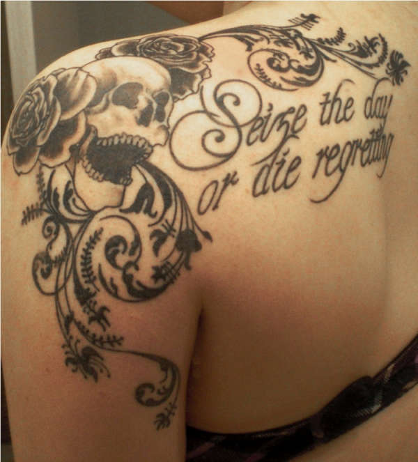 “Seize the Day or Die Regretting” Lyrics Tattoo Design