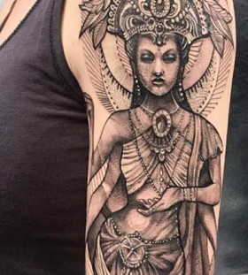 awesome upper arm sleeve tattoos for women