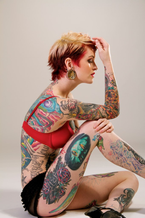 Cool Full Tattoo On Girl Photo
