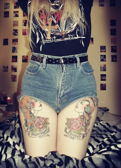 Thigh Leg Tattoos Pictures And Images