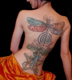Stunning Full Back Tattoo Design for Girls
