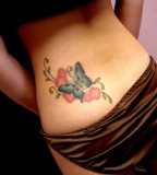 Unique Butterfly Shaped Lower Back Tattoo Design