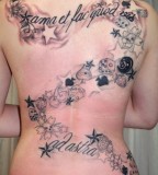 Stylish Upper Back Girls Tattoo Design