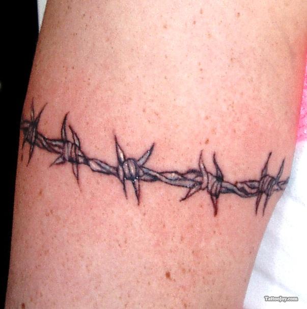 Deep Inked Work Sleeve Barb Wire Tattoo