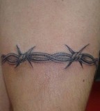 Gorgeous Clear Barbed Wire Rose Tattoo