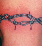 Awesome Colored Bloody Barb Wire Tattoo Design