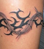 3D Barb Wire Tribal Combo Tattoo