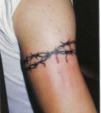 Bloody Barbed Wire Upper Arm Tattoo