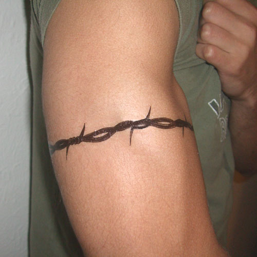 Cool Minimalist Armband Black Barb Wire Tattoo for Men