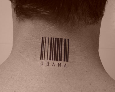 Sexy Barcode Tattoo on The Neck for Men