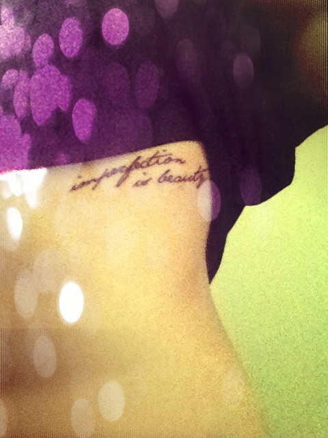 Imperfection Is Beauty Quotes Tattoo Design