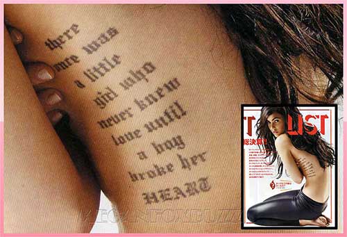 Megan Fox Tattoos Quotes Girls Love Boys