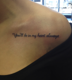 Beauty Tattoo Quote Be in my heart For Girls
