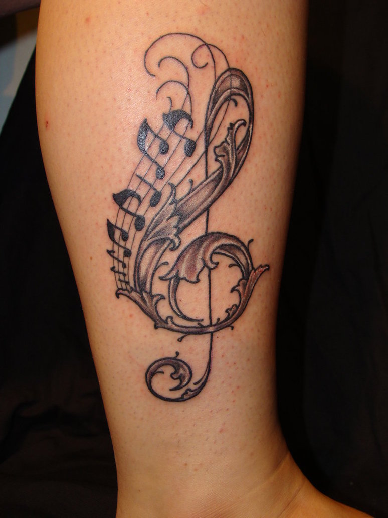 The Most Beautiful Tattoo Designs On Leg For Girls Cute Music