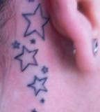 Simple Star Tattoos Behind The Ears