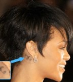 Rihanna Behind the Ear Tattoos