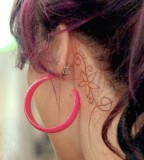 Pink Star Tattoos Behind Ear Women Accesories