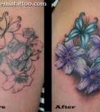 Cover Up Vibrant Flower Before And After