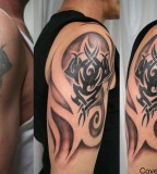 Tribal Art Cover Up Tattoo For Man