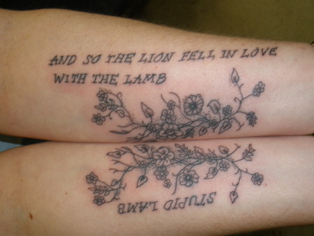 Amazing Love Qoute Tattos on Hands