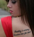 Lovely Tattoo Quote on Sexy Lady