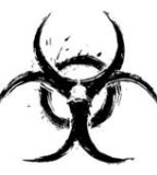 Biohazard Symbol Image Created in Grunge Style 