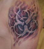 Biohazard Symbol Tribal Tattoo Royalty Free Stock Image