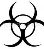 Black Astounding Biohazard Symbol Tribal Tattoo Design Image 