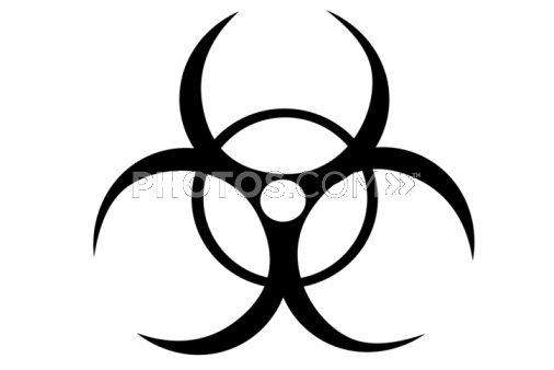 Black Astounding Biohazard Symbol Tribal Tattoo Design Image