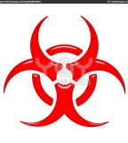 Nice Biohazard Sign Clip Art in Red Color