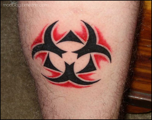 Imaginative Biohazard Symbol Tattoo Design Ideas