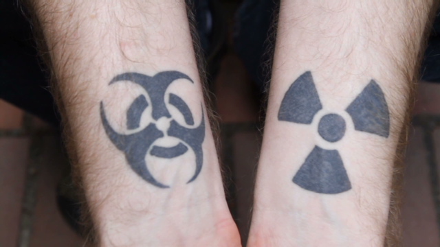 Biohazard Symbol Tattoo For HIV Patients