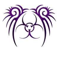 Purple Aesthetic Tribal Biohazard Tattoo Style