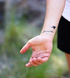 Inked Bird Love Wrist Tattoo