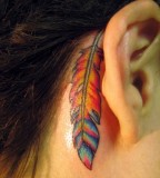 Amazing Feather Tattoos Design for Girls
