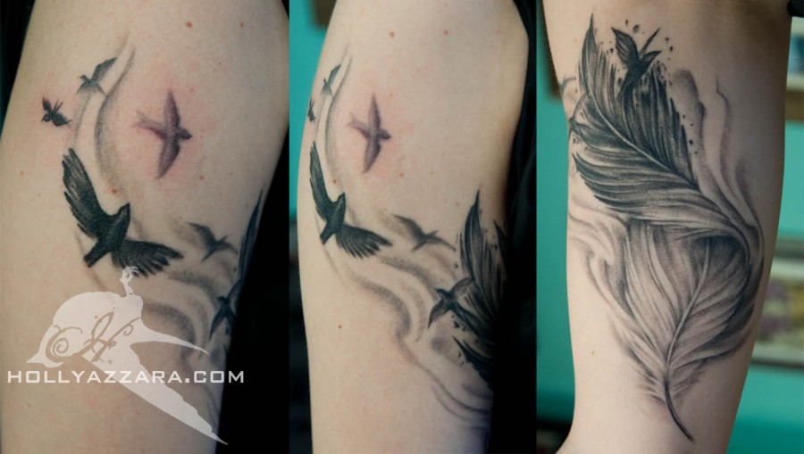 Birds Feather Tattoo Design Ideas