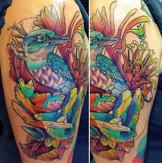 birdy trippy tattoo