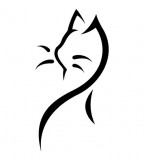 Head Black Cat Symbol Tattoo