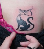 Smoke Black Cat Tattoo on Chest (NSFW)