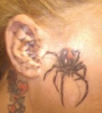 Black Widow Spider Tattoo On Face For Girls