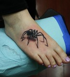 Black Widow Spider Tattoo on Foot