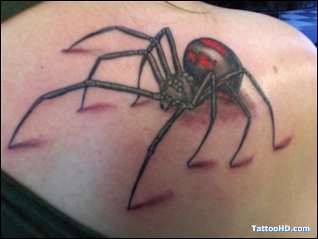 Black And Red Widow Spider Tattoos Spider
