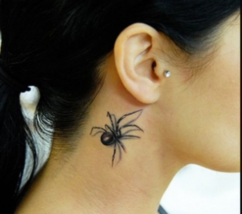 3D Black Widow Tattoo For Girls