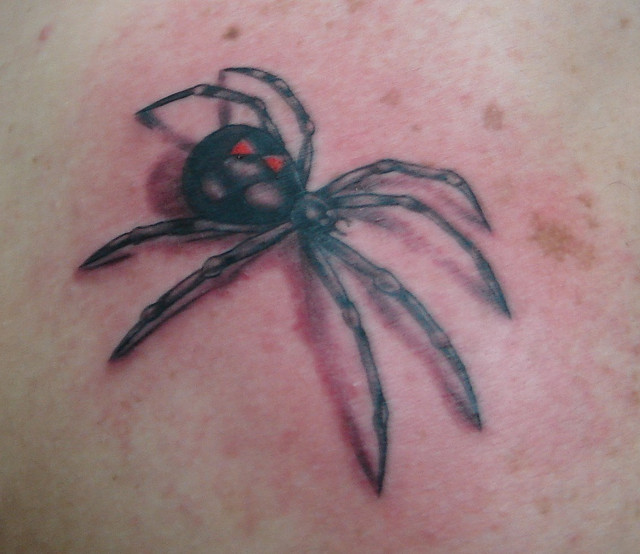 Best Black Widow Spider Tattoo For Man