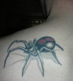 Awesome Black Widow Tattoo Design in 3D