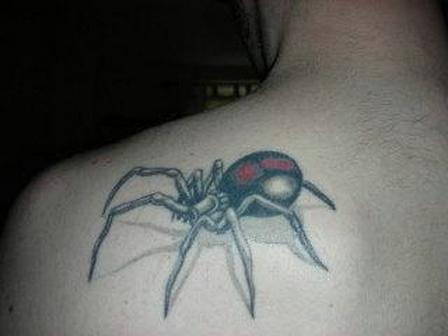 Awesome Black Widow Tattoo Design in 3D