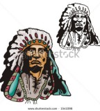 Illustration Of Blackfoot Indian Chief Tattoo Design