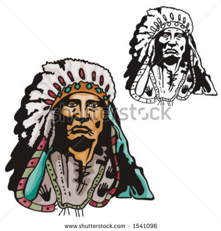 Illustration Of Blackfoot Indian Chief Tattoo Design